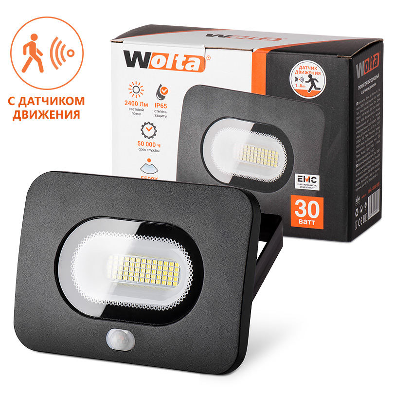 Картинка светодиодный светильник  Wolta WFL-30W/05S 30Вт 5500К 