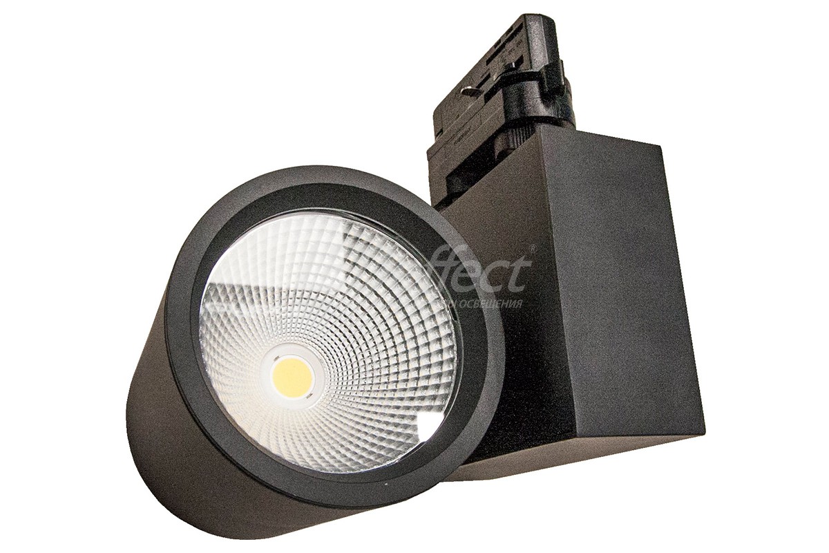 Картинка светодиодный светильник  ЛЕД-Эффект ТРЕК черный 40ВТ 4000К КСС "Г60" 