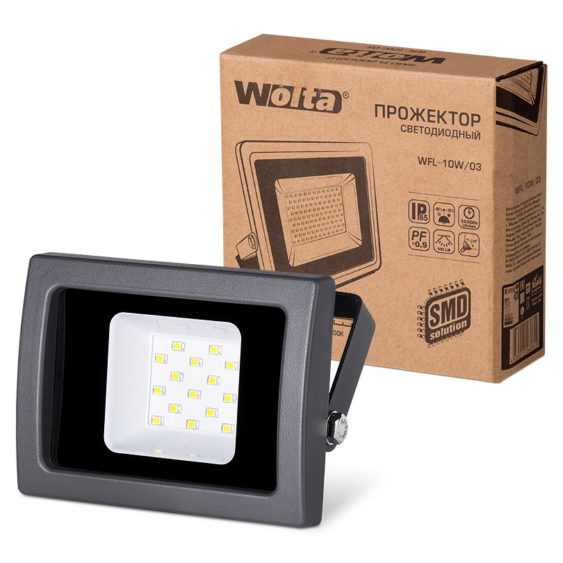 Картинка светодиодный светильник  Wolta WFL-10W/03 10Вт 5500К 