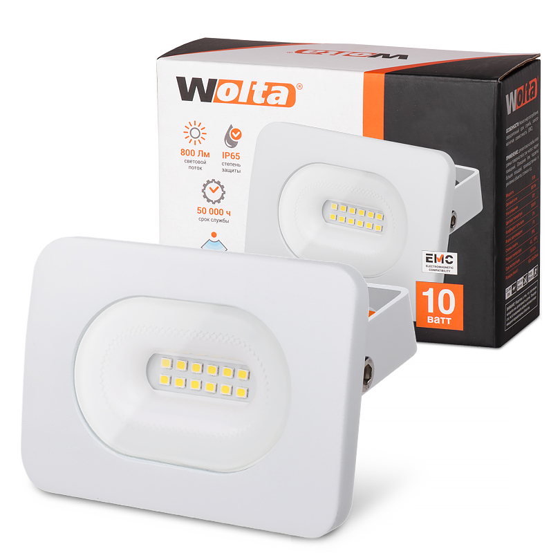 Картинка светодиодный светильник  Wolta WFLW-10W/05 10Вт 5500К 